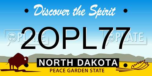 2OPL77 North Dakota License Plate