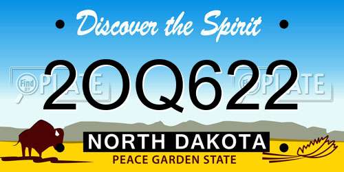 2OQ622 North Dakota License Plate