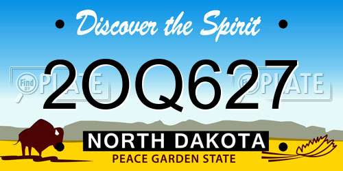 2OQ627 North Dakota License Plate