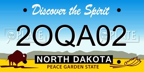 2OQA02 North Dakota License Plate