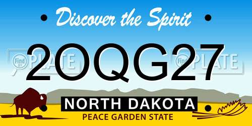 2OQG27 North Dakota License Plate
