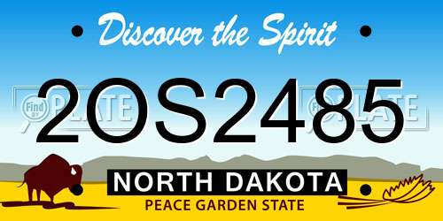 2OS2485 North Dakota License Plate