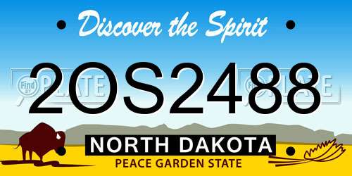 2OS2488 North Dakota License Plate