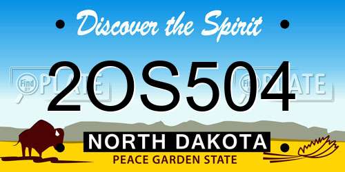 2OS504 North Dakota License Plate
