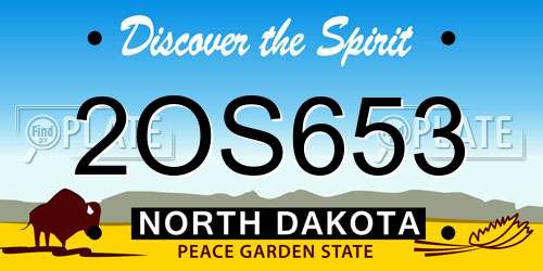 2OS653 North Dakota License Plate