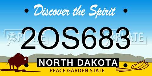 2OS683 North Dakota License Plate