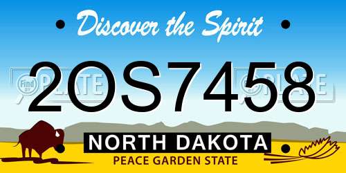 2OS7458 North Dakota License Plate