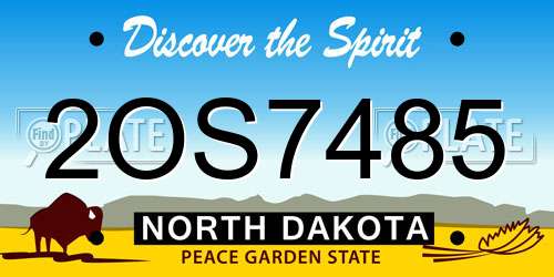 2OS7485 North Dakota License Plate
