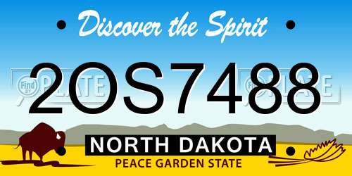 2OS7488 North Dakota License Plate