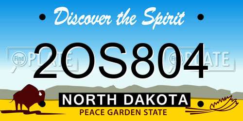2OS804 North Dakota License Plate