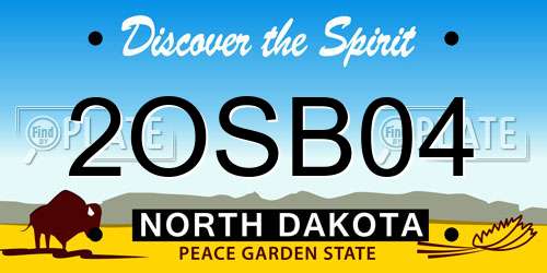 2OSB04 North Dakota License Plate