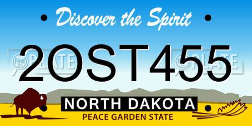 2OST455 North Dakota License Plate