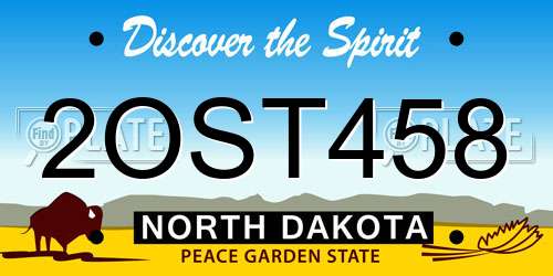 2OST458 North Dakota License Plate