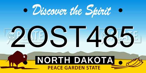 2OST485 North Dakota License Plate