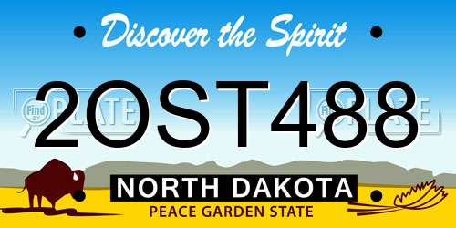 2OST488 North Dakota License Plate