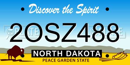 2OSZ488 North Dakota License Plate