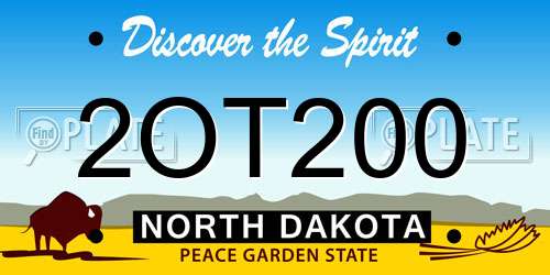 2OT200 North Dakota License Plate