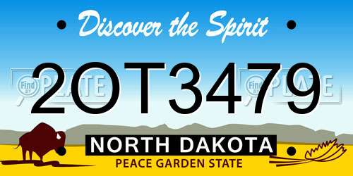 2OT3479 North Dakota License Plate