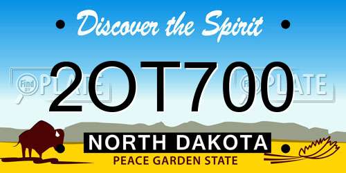 2OT700 North Dakota License Plate