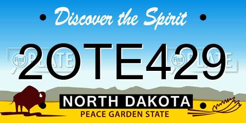 2OTE429 North Dakota License Plate