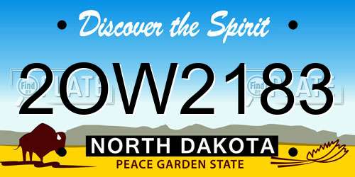 2OW2183 North Dakota License Plate