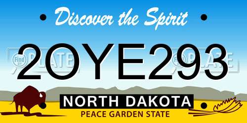 2OYE293 North Dakota License Plate