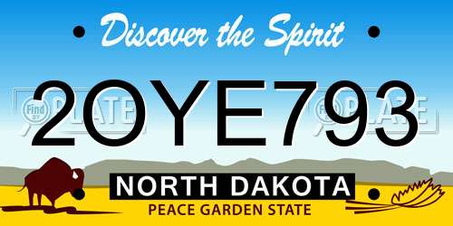 2OYE793 North Dakota License Plate
