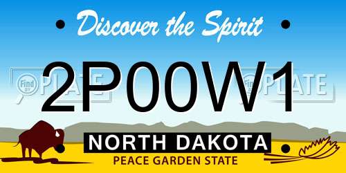 2P00W1 North Dakota License Plate