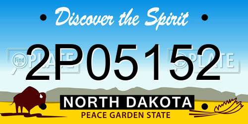 2P05152 North Dakota License Plate