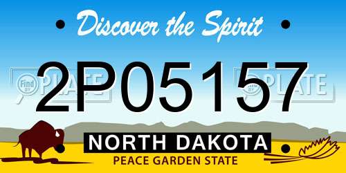 2P05157 North Dakota License Plate