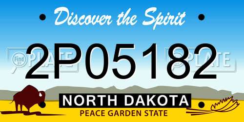 2P05182 North Dakota License Plate