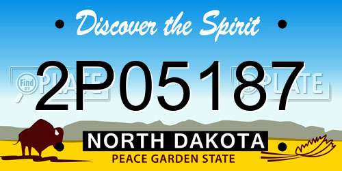 2P05187 North Dakota License Plate