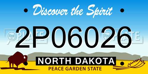 2P06026 North Dakota License Plate