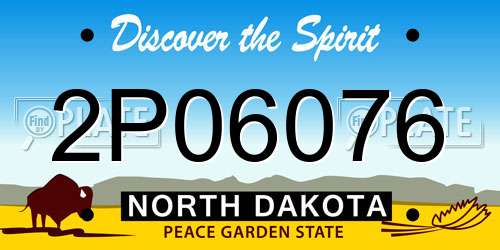 2P06076 North Dakota License Plate