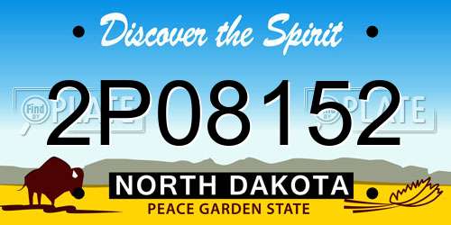 2P08152 North Dakota License Plate