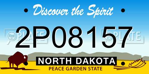 2P08157 North Dakota License Plate