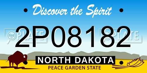 2P08182 North Dakota License Plate