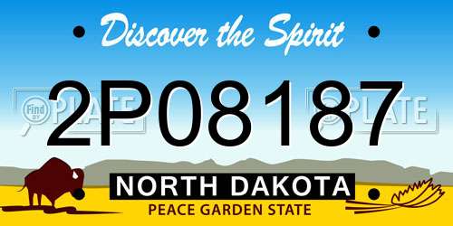 2P08187 North Dakota License Plate