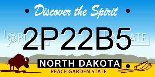 2P22B5 North Dakota License Plate
