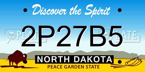 2P27B5 North Dakota License Plate