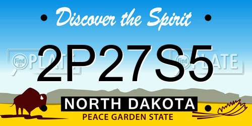 2P27S5 North Dakota License Plate
