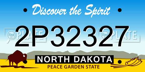 2P32327 North Dakota License Plate