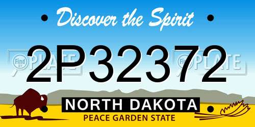 2P32372 North Dakota License Plate
