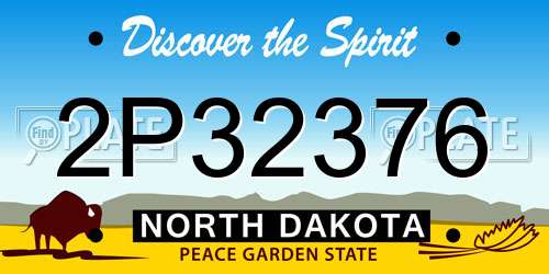 2P32376 North Dakota License Plate