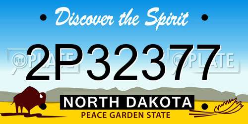 2P32377 North Dakota License Plate