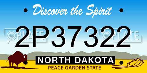 2P37322 North Dakota License Plate
