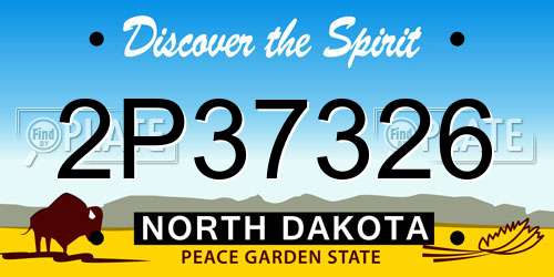 2P37326 North Dakota License Plate