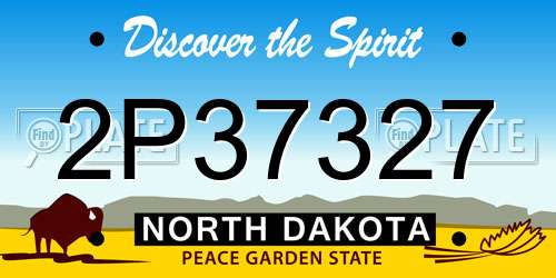 2P37327 North Dakota License Plate
