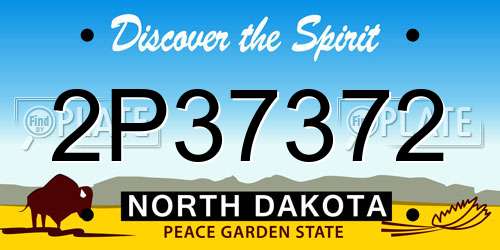 2P37372 North Dakota License Plate