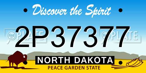 2P37377 North Dakota License Plate